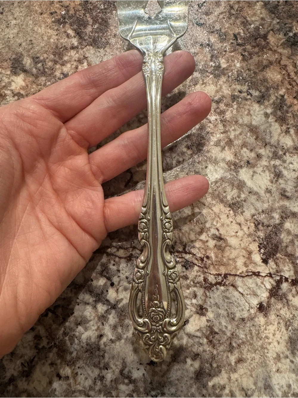 1965 “Silver Artistry” Ornate Silverplated Serving Fork for Table and Buffet
